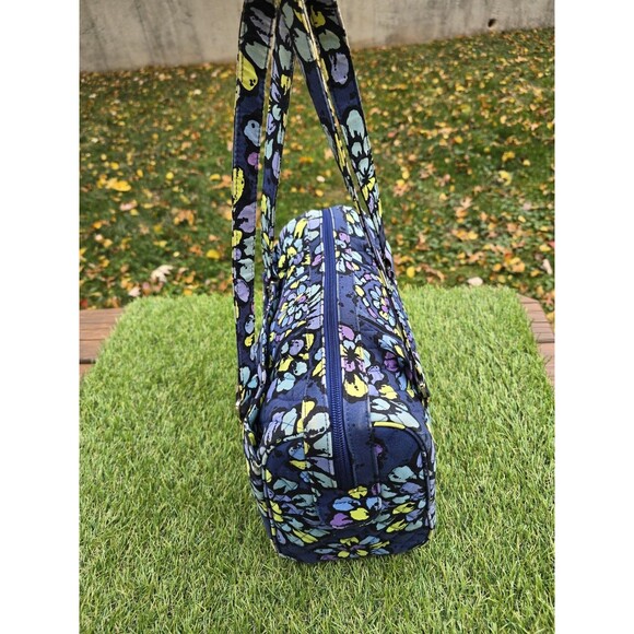 VERA BRADLEY Indigo Pop Blue Purple Green Floral Quilted Shoulder Bag - Picture 5 of 10